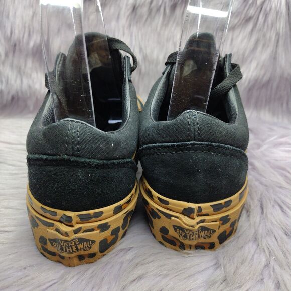 Vans Old Skool Platform Leopard Suede Sneaker Women Sz 5.5 Black Brown Cheetah - Picture 5 of 9